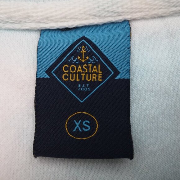 Coastal Culture Ladies Size XS Fleece Lined Pink Blue Green Sweat Shirt - Picture 3 of 9